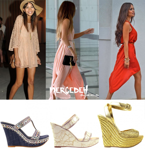 wedges with a dress